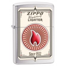 Зажигалка ZIPPO Classic с рисунком, покрытие Brushed Chrome