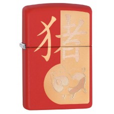 Зажигалка ZIPPO Classic с покрытием Red Matte, латунь/сталь, красная, матовая, 36x12x56 мм