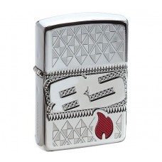 Зажигалка ZIPPO 85 Armor Facet с покрытием High Polish Chrome, латунь/сталь, серебристая, 36x12x56мм