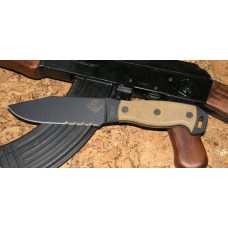 Нож с фиксированным клинком Ontario "RD6 Tan micarta", зубцы