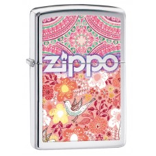 Зажигалка ZIPPO Classic Цветы с покрытием High Polish Chrome