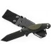 Нож с фиксированным клинком EX-F02 Black Tanto Blade, OD Green Handle 11.4 см.