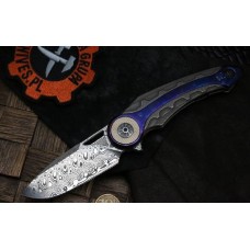 Складной нож CKF Bragga, дамасская сталь, рукоять Titanium, Timaskus