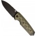 Нож складной EX-02 Spear Point Thumb Stud, Black/Green G-Mascus® G10 Handle, Black Blade 9.52 см.