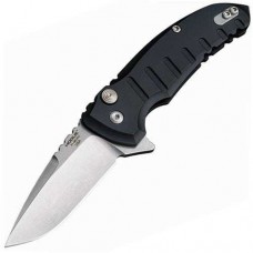 Складной нож X1-Microflip, Stone-Tumbled Crucible CPM® 154 Drop Point Blade, Matte Black Aluminum Handle