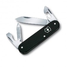 Нож перочинный Victorinox Cadet 0.2600.L1223 84мм 8 фнк с кожаным чехлом алюминиевая рукоять черный