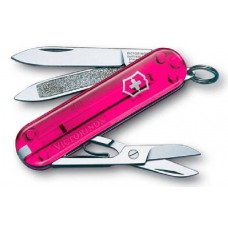 Нож перочинный Victorinox Classic Rose Edition 0.6203.T5 58мм 7 функций полупрозрачный розовый