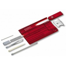 Швейцарская карта Victorinox SwissCard Quattro Ruby 0.7200.T 14 функций полупрозрачный красный