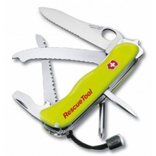 Нож перочинный Victorinox RescueTool One Hand 0.8623.MWN с фиксатором 15 фнк желтый люминисцентный