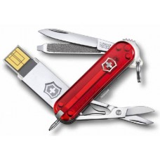 Нож перочинный Victorinox@work 4.6125.TG16B c USB-модулем 16Гб 58мм 8 фнк полупрозрачный красный