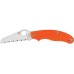 Нож складной Rescue 79 mm Orange Spyderco 45SOR, сталь VG-10 Satin Serrated, рукоять термопластик FRN, оранжевый