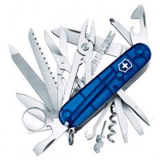 Нож перочинный Victorinox SWISS CHAMP 91мм полупрозрачный синий