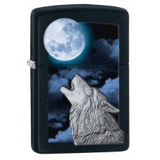 Зажигалка ZIPPO Classic Волк с покрытием Black Matte