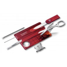 Швейцарская карта Victorinox SwissCard Lite 0.7300.T 13 функций полупрозрачный красный (блистер)