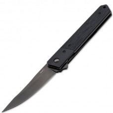 Нож складной Kwaiken Folder Tactical (IKBS® Flipper), Boker Plus 01BO293, сталь VG-10 Acid Stonewashed Plain, рукоять стеклотекстолит G10, чёрный