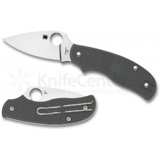 Spyderco C127PGY Urban Lightweight Folding Knife 2.61" Bohler K390 Plain Blade, Gray FRN Handles