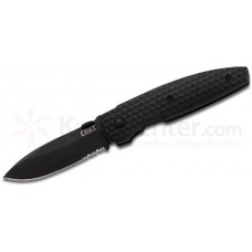 Складной нож Lucas Burnley Design Aux™ Folder, Black Serrated Spear Point Blade, Black GRN Handles