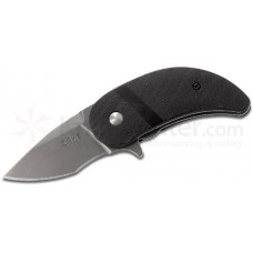 Складной нож Philip Booth Design Snicker™ Flipper, Stonewashed Blade, Black GRN Handles with Carbon Fiber Texture