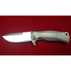 Нож складной SR-11 Ball-Bearing Flipper, Gray Solid® Titanium Handle, Satin Finish Sleipner Stainless Steel