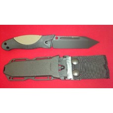 Нож с фиксированным клинком EX-F02 Black Tanto Blade, Flat Dark Earth Handle 11.4 см.