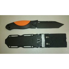 Нож с фиксированным клинком EX-F02 Black Tanto Blade, Orange Handle 11.4 см.