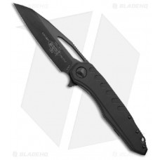 Нож складной Deryk Munroe Sigil MK6 Flipper, Black DLC-Coated Elmax, Black Aluminum and Apocalyptic Titanium Handle