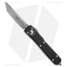 Автоматический выкидной нож Ultratech Contoured Chassis Black, Apocalyptic Stonewash Finish Tanto Elmax