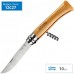 Складной Нож Opinel Stainless steel №10, нержавеющая сталь Sandvik 12C27, бук, 001410, со штопором