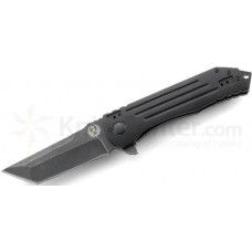 Складной нож Ruger® Knives Robert Carter Design 2-Stage™ Flipper, Blackwashed Plain Blade, Aluminum & Stainless Steel Handle