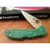 Складной нож Spyderco Delica 4 Flat Ground - 11FPGR, сталь VG-10 Satin Plain, рукоять термопластик FRN, зелёный