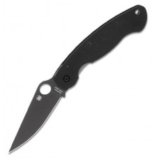 Нож складной Military™ Model - Spyderco C36GPBK, сталь Crucible CPM® S30V™ Black DLC coated Plain, рукоять стеклотекстолит G10, чёрный