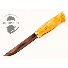 Нож Ahti Puukko Vaara 125 SS, финская береза, сталь Carbon