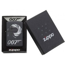 Зажигалка ZIPPO James Bond с Black Matte, латунь/сталь, чёрная, матовая, 36x12x56 мм