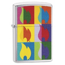 Зажигалка ZIPPO Classic с покрытием Brushed Chrome, латунь/сталь, серебро матовое, 36x12x56 мм