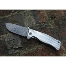 Нож складной SR-1, Solid® Gray Anodized Titanium Handle, Chad Nichols Damascus "StarFire" Pattern