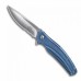 Складной нож Ripple Blue Stainless Handle Combo Edge (IKBS® Flipper)