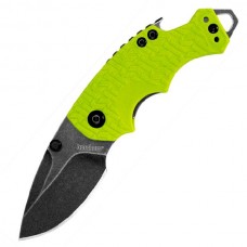 Нож складной Shuffle - KERSHAW 8700LIMEBW, сталь 8Cr13MoV c покрытием BlackWash™, рукоять текстурированный термопластик GFN зелёного цвета