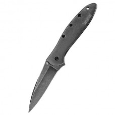 Складной нож Leek - Kershaw 1660BLKW, сталь Sandvik™ 14C28N с покрытием Black-Oxide BlackWash™, рукоять нержавеющая сталь 410 Stainless Steel, чёрный