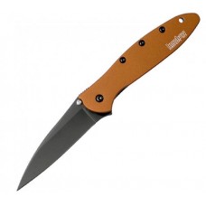 Складной нож Leek - KERSHAW 1660BRZBLK, сталь Sandvik™ 14C28N, рукоять анодированный алюминий бронзового цвета