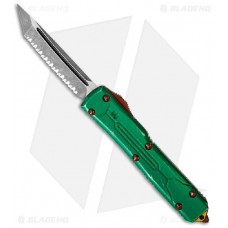 Автоматический выкидной нож Ultratech "Bounty Hunter", Green Apocalyptic Aluminum, 3-Tone Finish Tanto Serrated Elmax