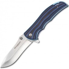 Нож складной Magnum Blue Line - Boker 01SC001, сталь 440A Satin Plain, рукоять стеклотекстолит G10, синий