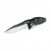 Нож складной KVT® Flipper Rick Hinderer Factory Custom, Two-Tone Black PVD/Satin Finish, Emerald Green Anodized