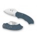 Складной нож Meerkat BLUE Spyderco C64PBLE, сталь V-Toku2 Satin Plain, рукоять термопластик FRN, синий