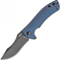 Нож складной Les George Design Sprint Run ZT0920 KVT® Flipper, рукоять титан синий., клинок CPM-20CV