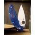 Нож складной Manix 2 Lightweight Blue Spyderco 101PBL2, сталь Carpenter CTS™ - BD1 Alloy Satin Plain, рукоять пластик FRCP, синий