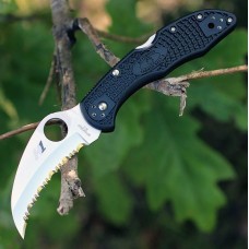 Складной нож Tasman Salt 2 - Spyderco 106SBK2, сталь H1 Satin Serrated, рукоять термопластик FRN, чёрный