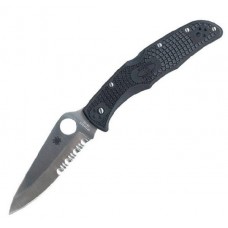 Складной нож Spyderco Endura 4 - 10PSBK, сталь VG-10 Satin Combo, рукоять термопластик FRN, чёрный