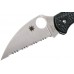 Нож складной Delica 4 Lightweight Spyderco 11FSWCBK, сталь VG-10 Satin Serrated Wharncliffe, рукоять термопластик FRN, чёрный