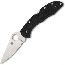 Складной нож Spyderco Delica 4 Flat Ground - 11FPBK, сталь VG-10 Satin Plain, рукоять термопластик FRN, чёрный