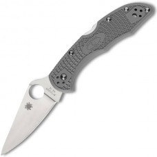 Складной нож Spyderco Delica 4 Flat Ground - 11FPGY, сталь VG-10 Satin Plain, рукоять термопластик FRN, серый